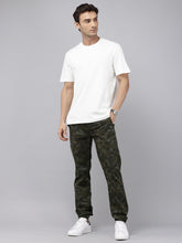 Men's Olive Cotton Bahamas Joggers Fit Camouflage Printed 4 Pocket Jogger Trouser